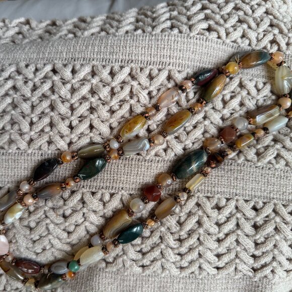 Vintage Holistic Semi Precious Stones Blood Jade, Carnelian, Agate Necklace. - Picture 5 of 5